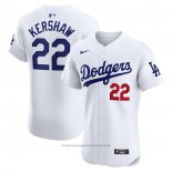 Maglia Baseball Uomo Los Angeles Dodgers Clayton Kershaw Home Elite Bianco