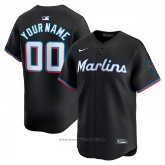 Maglia Baseball Uomo Miami Marlins Alternato Limited Personalizzate Nero