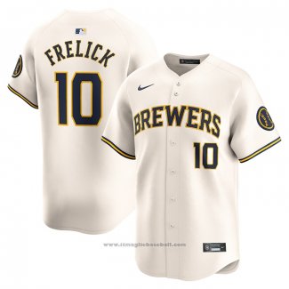 Maglia Baseball Uomo Milwaukee Brewers Sal Frelick Home Limited Crema