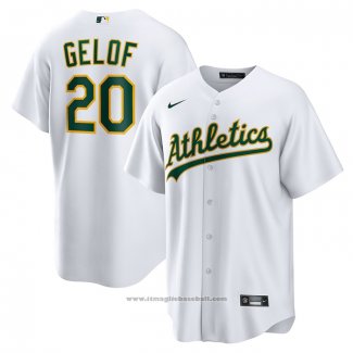 Maglia Baseball Uomo Oakland Athletics Zack Gelof Home Replica Bianco