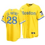 Maglia Baseball Uomo Boston Red Sox J.D. Martinez City Connect Replica Oro