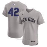 Maglia Baseball Uomo New York Yankees Road 2024 Jackie Robinson Day Elite Grigio