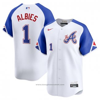 Maglia Baseball Uomo Atlanta Braves Ozzie Albies City Connect Limited Bianco