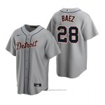 Maglia Baseball Uomo Detroit Tigers Javier Baez Replica Road Grigio