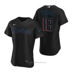 Maglia Baseball Uomo Miami Marlins Joey Wendle Autentico Alternato Nero