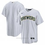 Maglia Baseball Uomo Milwaukee Brewers Primera Replica Bianco