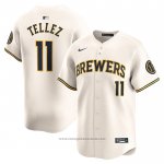 Maglia Baseball Uomo Milwaukee Brewers Rowdy Tellez Home Limited Crema