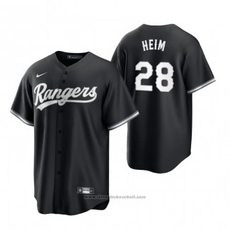 Maglia Baseball Uomo Texas Rangers Jonah Heim Replica 2021 Nero