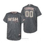 Maglia Baseball Bambino Personalizzate Washington Nationals Grigio 2022 City Connect Replica