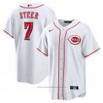 Maglia Baseball Uomo Cincinnati Reds Spencer Steer Home Replica Bianco