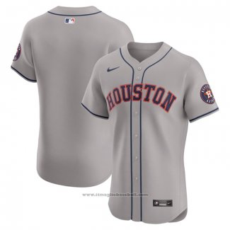 Maglia Baseball Uomo Houston Astros Road Vapor Premier Elite Patch Grigio