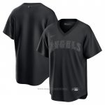 Maglia Baseball Uomo Los Angeles Angels Pitch Blank Replica Nero