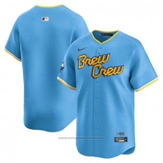 Maglia Baseball Uomo Milwaukee Brewers City Connect Limited Blu