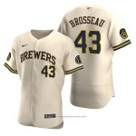 Maglia Baseball Uomo Milwaukee Brewers Mike Brosseau Autentico Alternato Crema