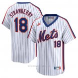 Maglia Baseball Uomo New York Mets Darryl Strawberry Throwback Cooperstown Limited Blu