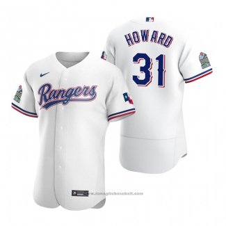 Maglia Baseball Uomo Texas Rangers Spencer Howard Autentico Home Bianco