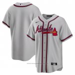 Maglia Baseball Uomo Atlanta Braves Road Replica Grigio