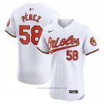 Maglia Baseball Uomo Baltimore Orioles Cionel Perez Home Elite Bianco