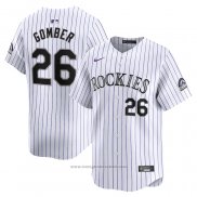 Maglia Baseball Uomo Colorado Rockies Austin Gomber Home Limited Bianco