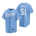 Maglia Baseball Uomo Kansas City Royals Brady Singer Replica Alternato Blu