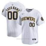 Maglia Baseball Uomo Milwaukee Brewers Alternato Limited Personalizzate Bianco