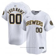 Maglia Baseball Uomo Milwaukee Brewers Alternato Limited Personalizzate Bianco