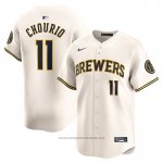 Maglia Baseball Uomo Milwaukee Brewers Jackson Chourio Home Limited Crema