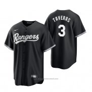 Maglia Baseball Uomo Texas Rangers Leody Taveras Replica 2021 Nero