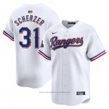 Maglia Baseball Uomo Texas Rangers Max Scherzer 2024 Oro Collection Limited Bianco