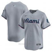 Maglia Baseball Uomo Miami Marlins Road Limited Grigio