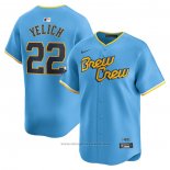 Maglia Baseball Uomo Milwaukee Brewers Christian Yelich City Connect Limited Blu