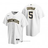 Maglia Baseball Uomo Milwaukee Brewers Eduardo Escobar Replica Alternato Bianco