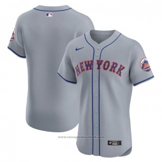 Maglia Baseball Uomo New York Mets Road Vapor Premier Elite Grigio