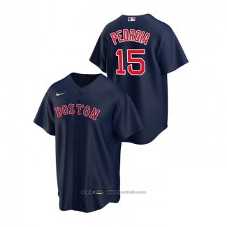 Maglia Baseball Uomo Boston Red Sox Dustin Pedroia Replica Alternato Blu