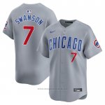 Maglia Baseball Uomo Chicago Cubs Dansby Swanson Road Limited Grigio