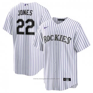 Maglia Baseball Uomo Colorado Rockies Nolan Jones Home Replica Bianco