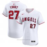 Maglia Baseball Uomo Los Angeles Angels Mike Trout Home Elite Bianco