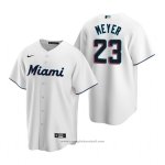 Maglia Baseball Uomo Miami Marlins Max Meyer Replica Home Bianco