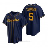 Maglia Baseball Uomo Milwaukee Brewers Eduardo Escobar Replica Alternato Blu