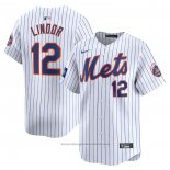 Maglia Baseball Uomo New York Mets Francisco Lindor 2024 World Tour London Series Home Limited Bianco