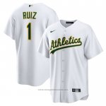 Maglia Baseball Uomo Oakland Athletics Esteury Ruiz Home Replica Bianco