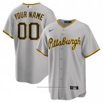 Maglia Baseball Uomo Pittsburgh Pirates Road Personalizzate Replica Grigio