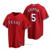 Maglia Baseball Uomo Texas Rangers Willie Calhoun Replica Alternato Rosso