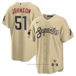 Maglia Baseball Uomo Arizona Diamondbacks Randy Johnson City Connect Replica Oro