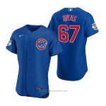 Maglia Baseball Uomo Chicago Cubs Alfonso Rivas Autentico Alternato Blu