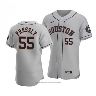 Maglia Baseball Uomo Houston Astros Ryan Pressly Autentico Road Grigio