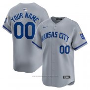 Maglia Baseball Uomo Kansas City Royals Away Limited Personalizzate Grigio