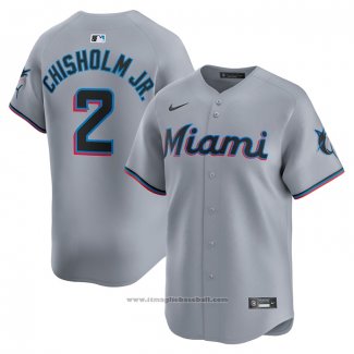 Maglia Baseball Uomo Miami Marlins Jazz Chisholm JR. Road Limited Grigio