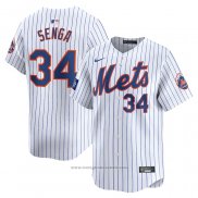 Maglia Baseball Uomo New York Mets Kodai Senga 2024 World Tour London Series Home Limited Bianco