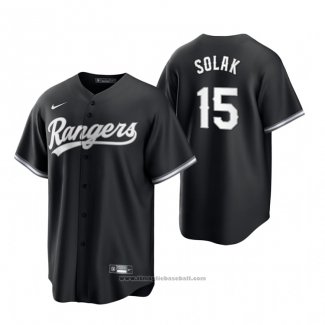 Maglia Baseball Uomo Texas Rangers Nick Solak Replica 2021 Nero